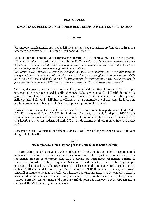 15.12.2020 Protocollo ARAN CONF su decadenza RSU in emergenza Covid page 002
