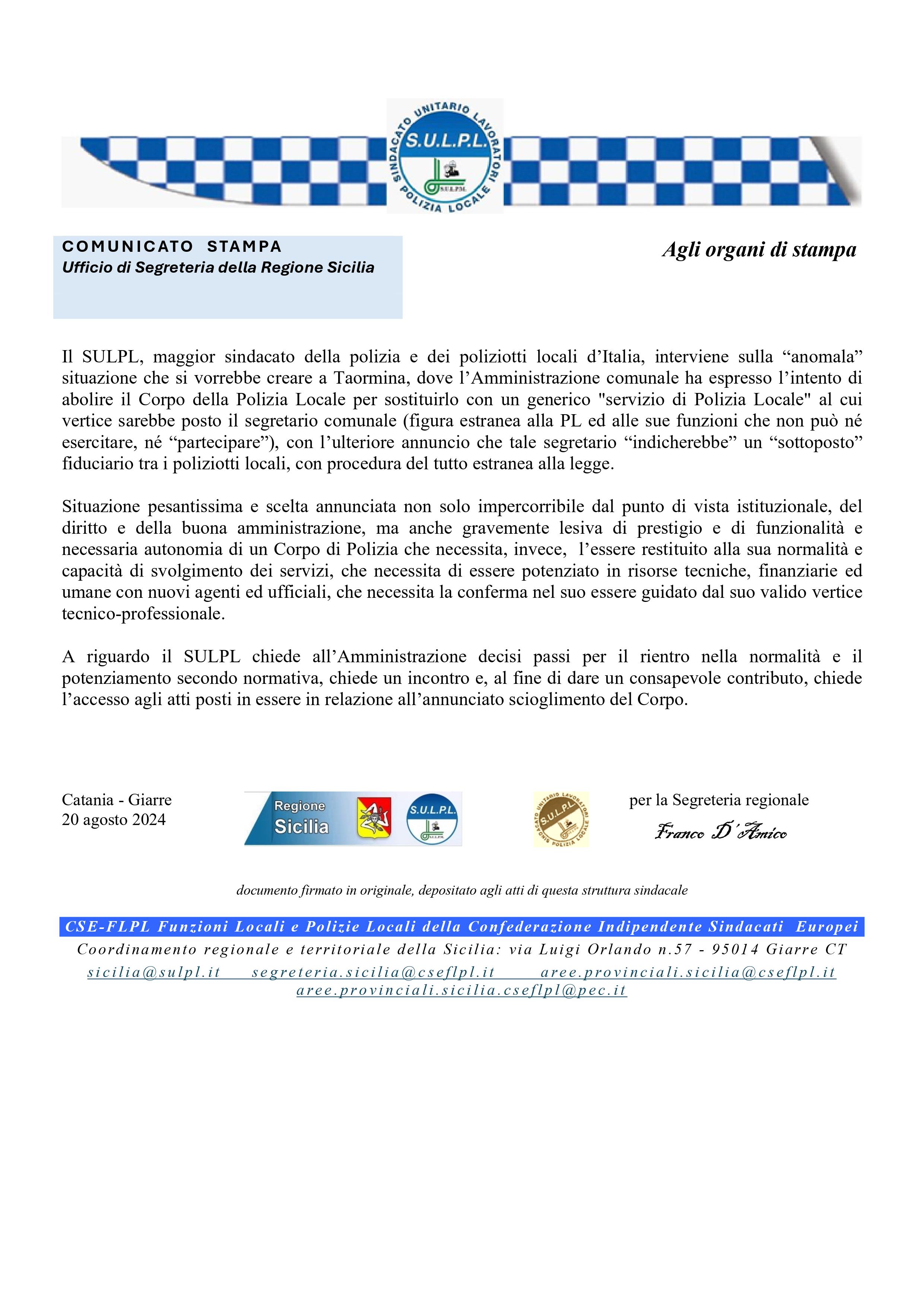 2024 08 20 cs su criticità PL cTaormina