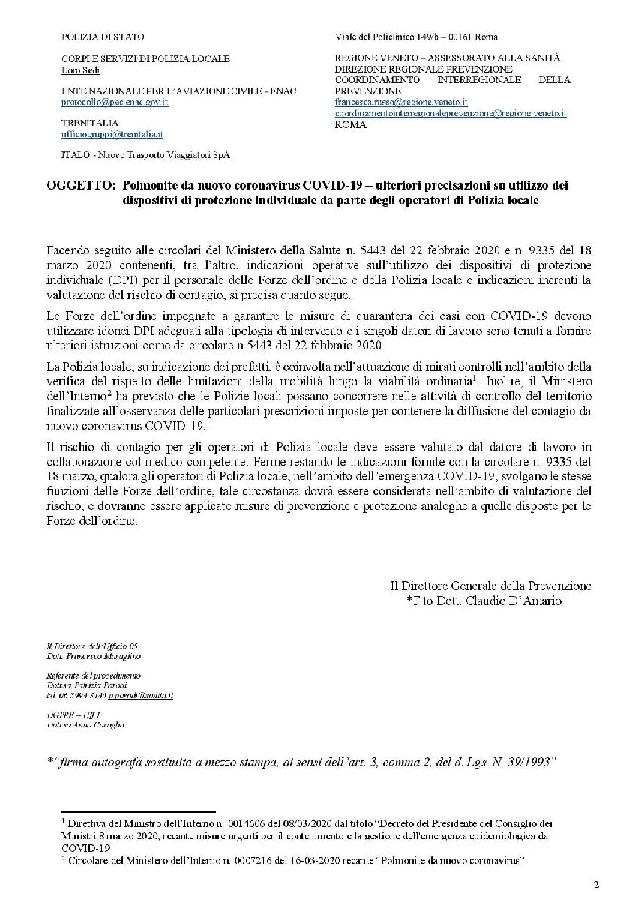 Circolare 24 marzo 2020 precisazioni DPI polizie locali page 002