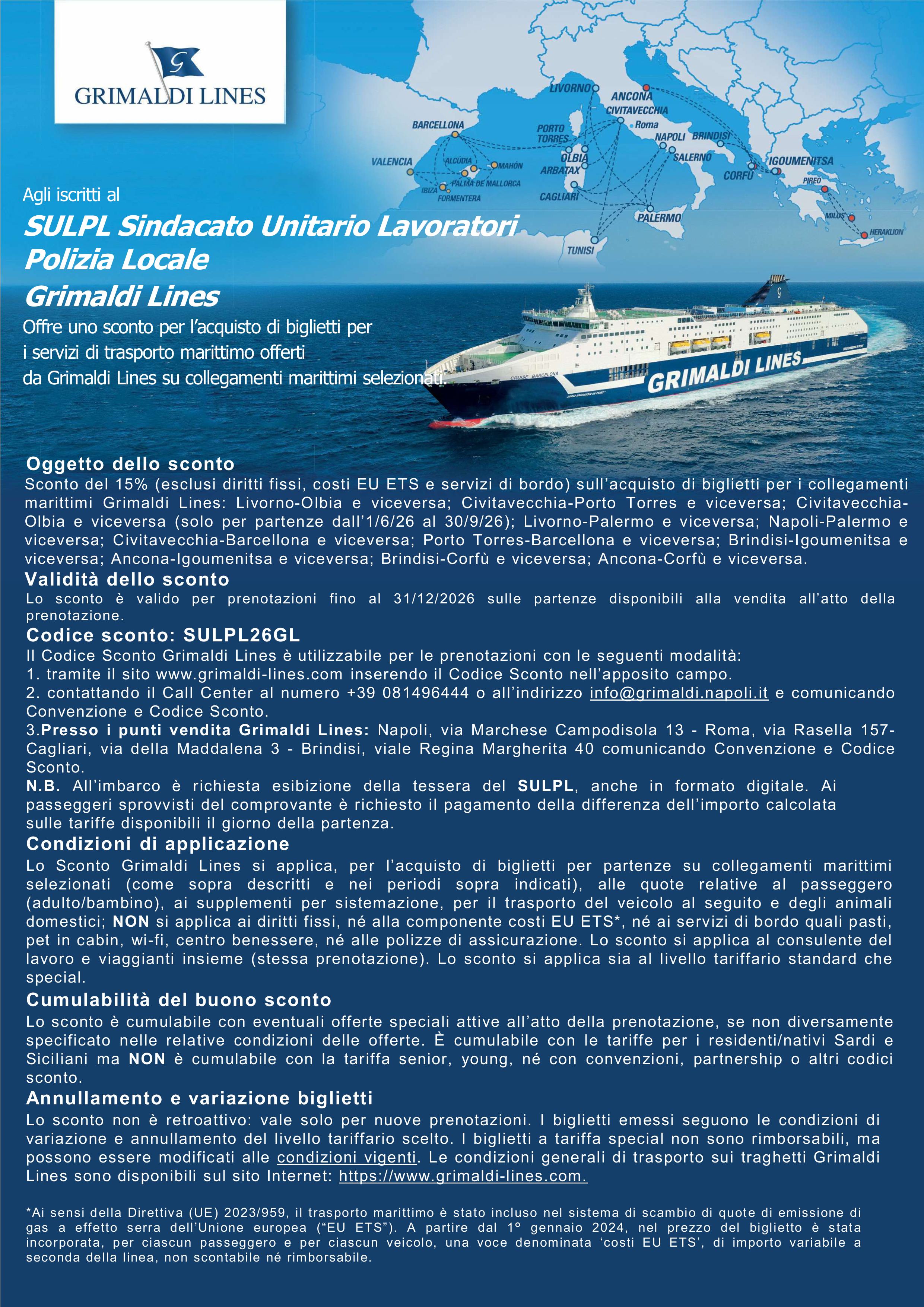 Convenzione Grimaldi SULPL