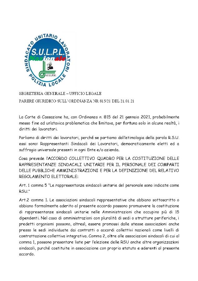 Corte di Cassazione ordinanza page 001