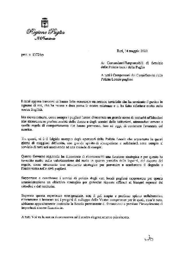 Lettera alle Polizie locali page 001