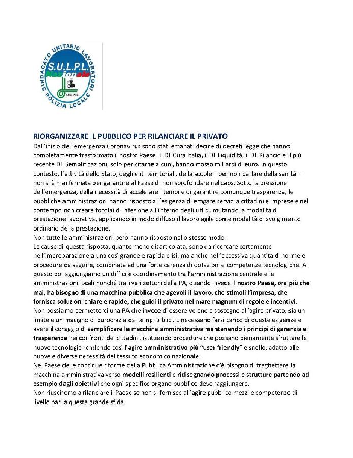 Riorganizzare il pubblico per rilanciare il privato page 001