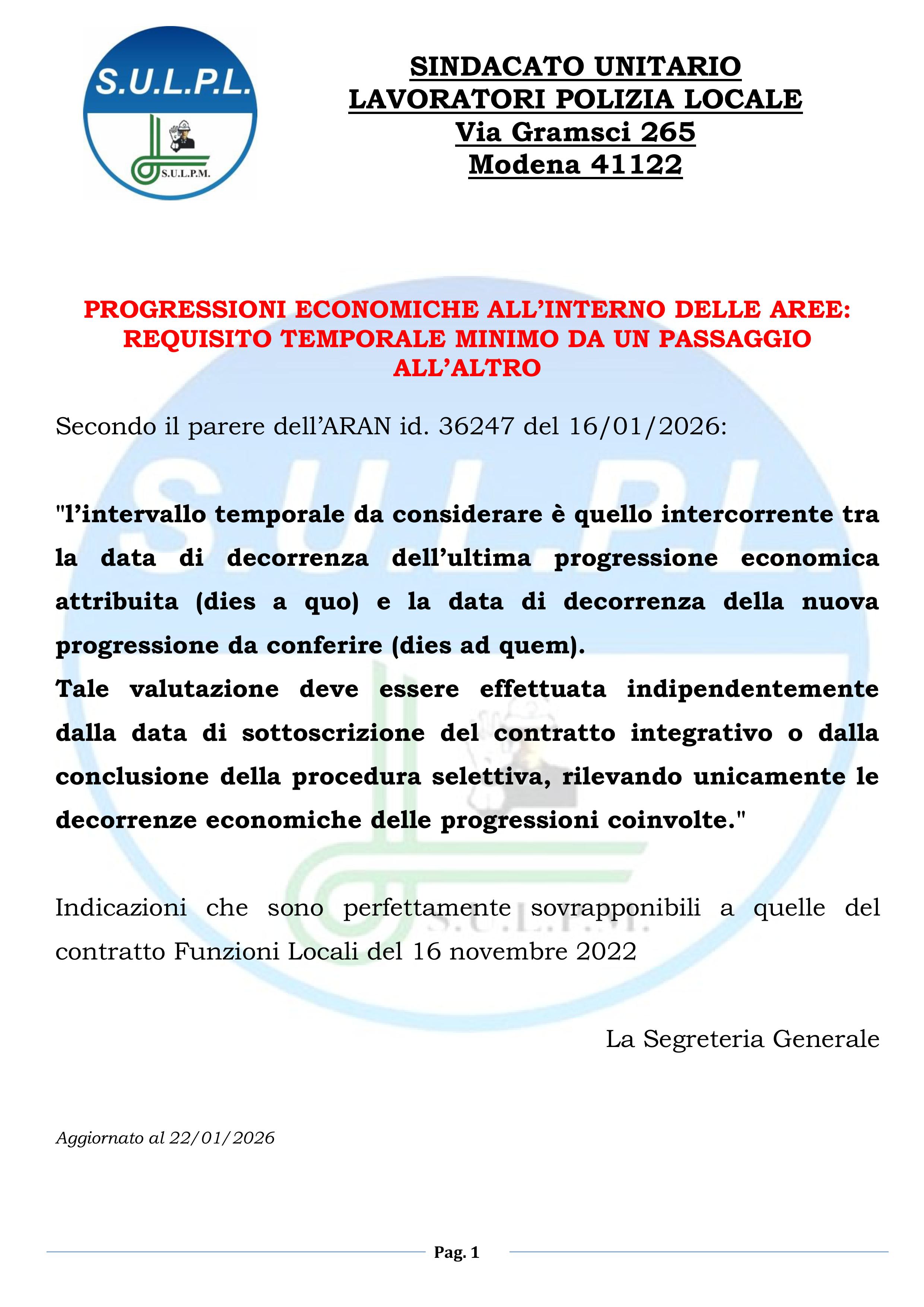 SULPL Progressioni economiche periodi