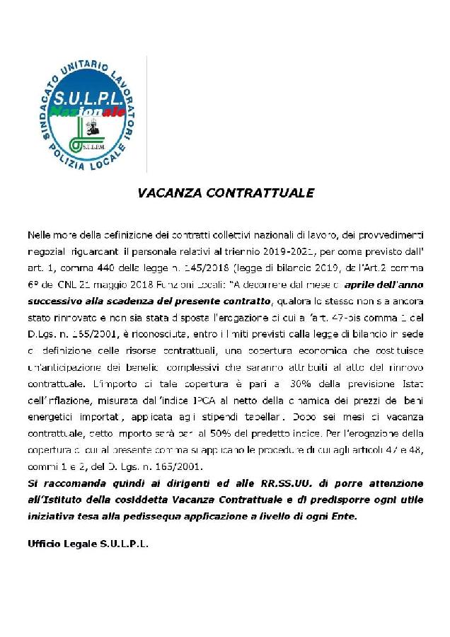 Vacanza Contrattuale SULPL page 001