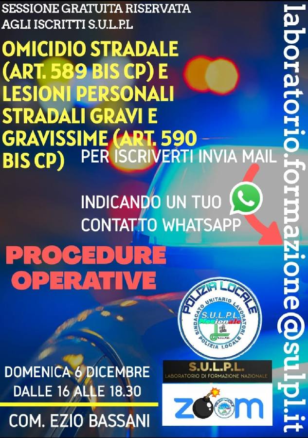 omicidio e lesioni personali stradali 6.12